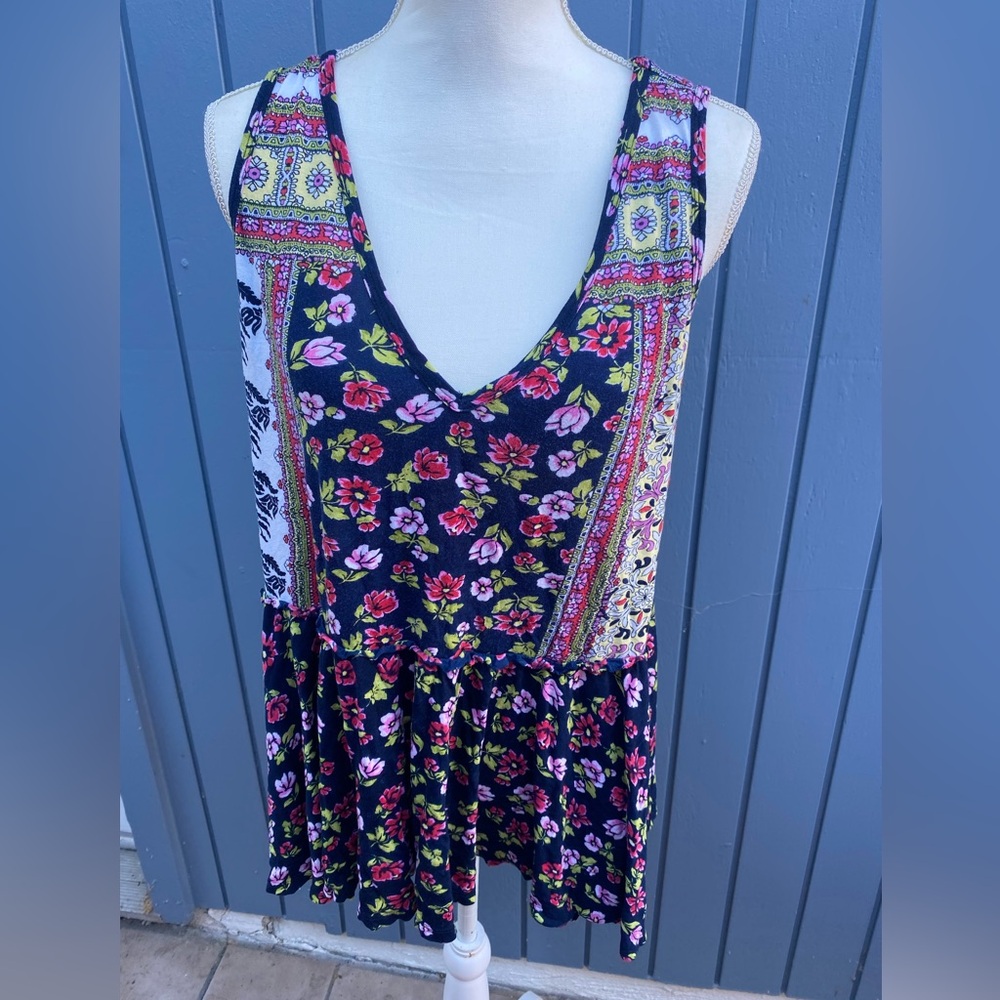 Bila Multicolor Floral Patchwork Top - image 2